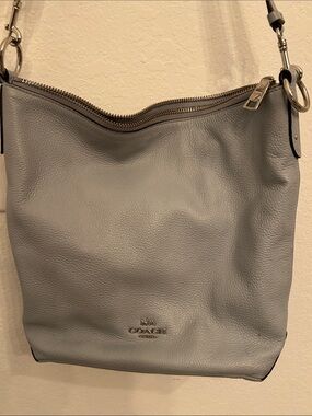 Coach Pebbled Leather Shoulder Bag in Light Blue N2K1979-F31507 w/dust jacket